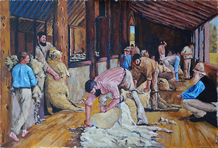 Shearing the rams Mackie after Tom Roberts